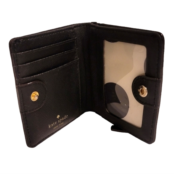 kate spade Handbags - Small Kate Spade black wallet card case polka-dot leather handbag accessories